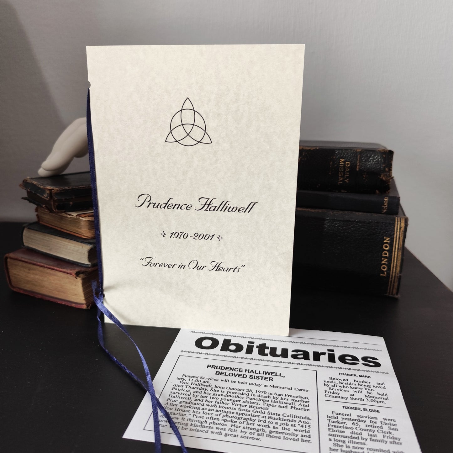Prue's Funeral Card and Obituary