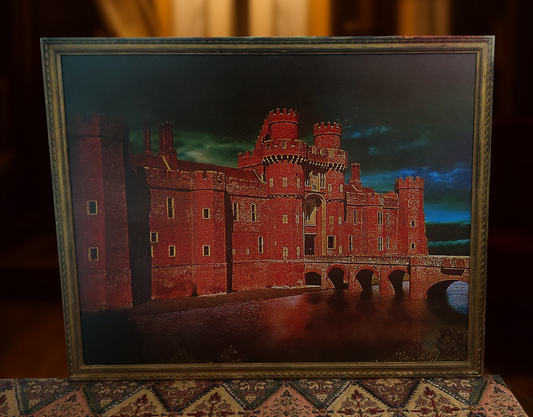 (1) Large Castle Painting in Antique Frame
