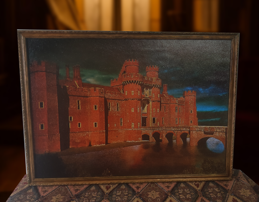 (2) Large Castle Painting in Antique Frame